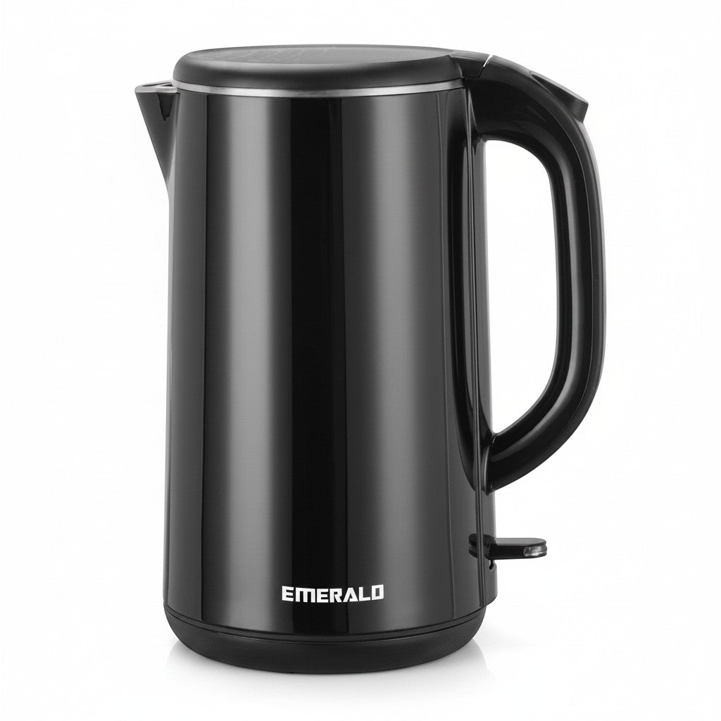 Zerovault PH Emerald 1.8L black stainless steel electric kettle with stay-cool handle and auto shut-off.